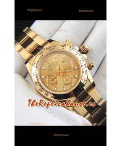 Rolex Daytona Movimiento Japonés Caja de Oro Reloj Réplica en Dial Dorado 