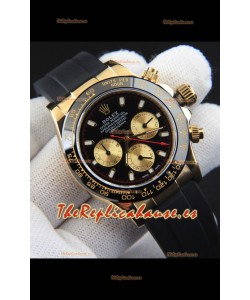 Rolex Daytona Movimiento Japonés Caja de Oro Reloj Réplica en Dial Negro 