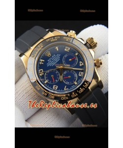 Rolex Daytona Movimiento Japonés Caja de Oro Reloj Réplica en Dial Azul 