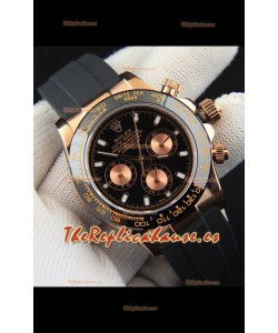 Rolex Daytona Movimiento Japonés Caja de Oro Reloj Réplica en Dial Negro 