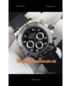 Rolex Daytona Movimiento Japonés Caja Acero Reloj Réplica en Dial Negro