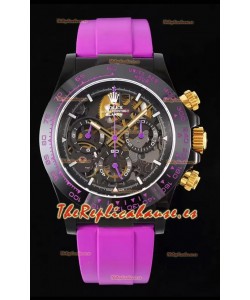 Rolex Daytona Rosado Blaken Reloj Réplica Suizo a Espejo 1:1 Dial Skeleton Movimiento Cal.4130