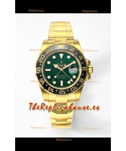 Rolex GMT Masters II Super Clone M116718 Dial Verde Oro Amarillo Reloj Réplica Suizo 