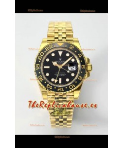 Rolex GMT Masters II Super Clone M12718 Amarillo Dial Negro Reloj Réplica Suizo 