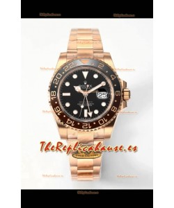 Rolex GMT Masters II Super Clone Root Beer 126711CHNR Dial Rosado Negro Reloj Réplica Suizo 