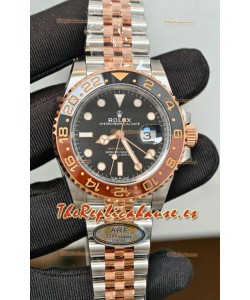 Rolex GMT Masters II Super Clone Root Beer 126711CHNR Dial Rosado Negro Reloj Réplica Suizo 