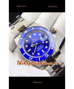 Rolex Submariner Japonés Reloj Réplica Acero 904L - Bisel de Cerámica en Azul