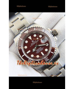 Rolex Submariner Reloj Japanese Reloj Réplica Dial Acero 904L Marrón/Bisel