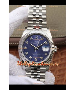 Rolex Datejust 36MM Movimiento ETA-3135 Réplica Suiza en Acero 904L en Dial Azul 