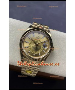 Rolex Sky-Dweller REF# 336935 Dial Oro Reloj en Oro Amarillo Caja Acero 904L Réplica Espejo 1:1