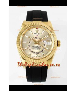 Rolex Sky-Dweller REF# 336935 Dial Oro Reloj en Oro Amarillo Caja Acero 904L Réplica Espejo 1:1