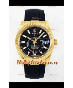 Rolex Sky-Dweller REF# 336935 Dial Negro Reloj en Oro Amarillo Caja Acero 904L Réplica Espejo 1:1