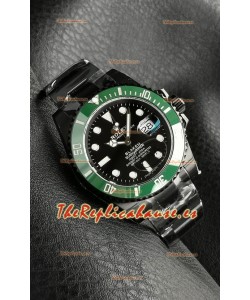 Réplica del Rolex Submariner Blaken con Revestimiento DLC y Bisel Verde.