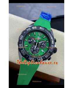 Tag Heuer F1 Edition Reloj Cuarzo Suizo en Dial Verde Caja Acero Inoxidable Correa de Goma