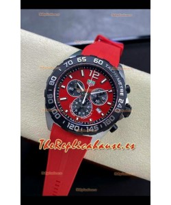 Tag Heuer F1 Edition Reloj Cuarzo Suizo en Dial Rojo Caja Acero Inoxidable Correa de Goma