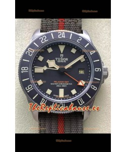 Tudor Pelagos FXD GMT Titanium Casing Réplica Espejo 1:1 Dial Negro en Correa Verde Nato