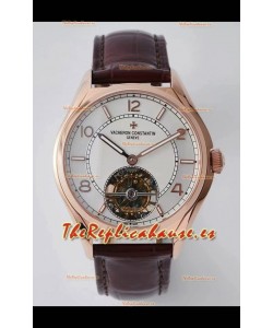 Vacheron Constantin Fiftysix Tourbillon Oro Rosado Acero Replica Espejo 1:1 Dial Blanco