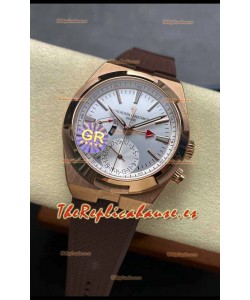 Vacheron Constantin Overseas Dual Time Oro Rosado Reloj Réplica Suizo Espejo 1:1 in Dial Acero