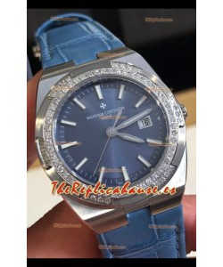 Vacheron Constantin Overseas Acero Inoxidable 33MM Reloj Réplica Cuarzo Suizo Dial Azul 