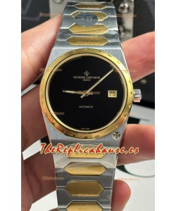 Vacheron Constantin Historiques 222 Super Clone 37MM Caja Dos Tonos Reloj en Dial Negro 