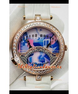 Van Cleef & Arpels Lady Arpels Pont des Amoureux en Oro Rosado Correa Blanca