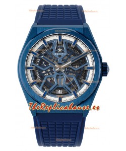 Zenith Defy Classic Skeleton 41MM Azul Cerámica Men's Reloj Réplica Suizo