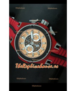 Hublot King Power Ferrari Edición Réplica Suiza-Malla roja