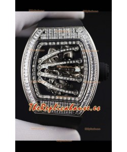 Reloj Richard Mille 59-01 Superclon con caja incrustada de diamantes