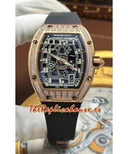 Reloj Richard Mille RM67-01 Superclon extraplano de oro rosa con diamantes incrustados