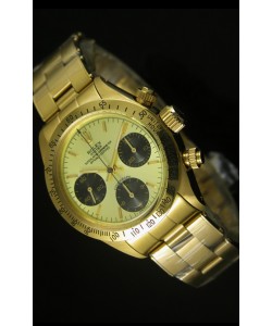 Rolex Daytona 6265 Cosmograph Dial Metálico Dorado, Caja en Oro