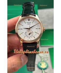 Reloj Rolex Superclon Cellini 50525 con esfera blanca y oro rosa