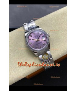 Reloj Rolex Superclon Datejust de 31 mm con esfera rosa y esfera Oyster Superclon