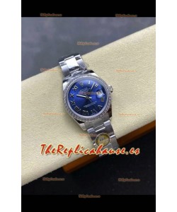 Reloj Rolex Superclon Datejust de 31 mm con esfera azul oscuro