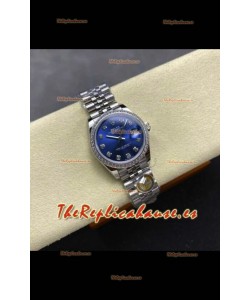 Reloj Rolex Superclon Datejust de 31 mm con esfera azul y Jubilee Superclon