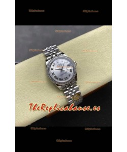 Reloj Rolex Superclon Datejust de 31 mm con esfera de acero y Jubilee Superclon