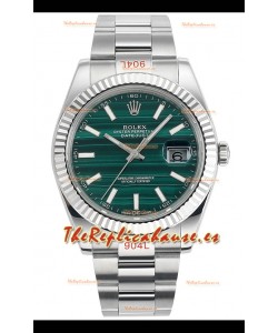 Reloj Rolex Datejust movimiento Cal.3235, esfera a rayas verdes y 41 mm, réplica de alta calidad