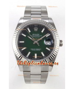 Reloj Rolex Datejust 126234 con esfera verde, caja Oyster, MVMNT con volante de inercia variable, superclon de 41 mm