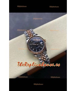 Reloj Rolex Superclon Datejust con esfera gris y caja bicolor de 31 mm