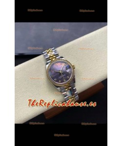 Reloj Rolex Superclon Datejust de 31 mm con esfera perlada y oro amarillo
