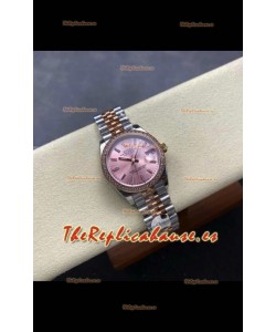 Reloj Rolex Superclon Datejust de 31 mm con esfera color champán y oro rosa