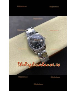 Reloj Rolex Superclon Datejust de 31 mm con esfera gris y esfera Oyster Superclon