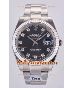 Reloj Datejust Superclon 126334 con esfera gris y diamantes, 41 mm, MVMNT con volante de inercia variable 3235