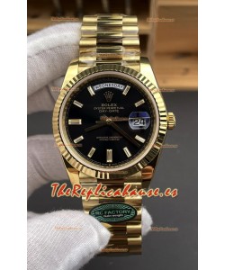 Reloj Rolex Day Date 228238 de oro amarillo con esfera de cristal negro, réplica de alta calidad
