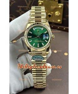 Reloj Rolex Day Date 228238 de oro amarillo con esfera de cristal verde, réplica de alta calidad
