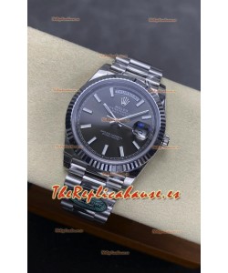 Reloj Rolex Day Date 228236 de acero inoxidable con esfera gris, réplica de alta calidad
