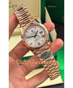 Reloj Rolex Day Date 228236 de oro rosa, acero, esfera romana, superclon