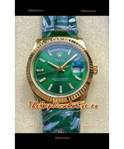 Reloj Rolex Day Date 128238 de oro amarillo con esfera de cristal verde, réplica de alta calidad