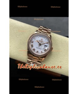 Reloj Rolex Day Date 128345RBR Superclon de oro rosa con esfera blanca
