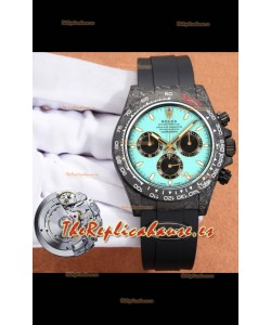 Reloj Rolex Daytona Superclon con caja de carbono forjado y esfera azul Tiffany