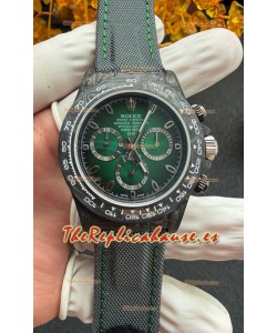 Reloj Rolex Daytona DiW negro con fibra de carbono y esfera verde, superclon
